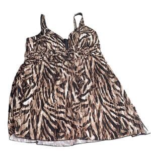 Simon Chang Animal Print One Piece Tankini Swim Bathing Suit Plus Size 24W